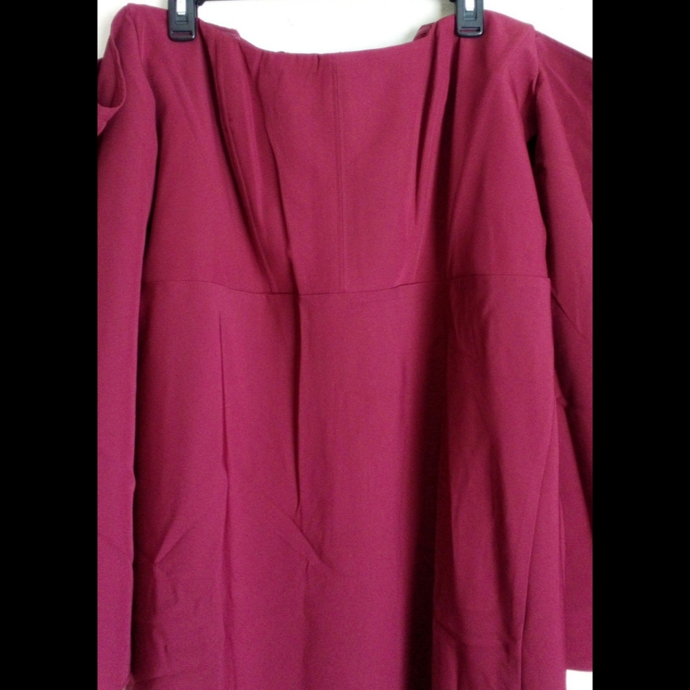 BNWT ASOS DESIGN CURVE EXCLUSIVE BARDOT CORSET DETAIL MIDI DRESS IN WINE - Picture 11 of 15
